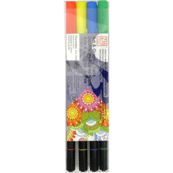 Zig Art & Graphic Twin Pen 4 Core Colour Pack
