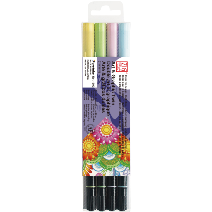 Art & Graphic Twin Pens - 4 Pack Soft Colours